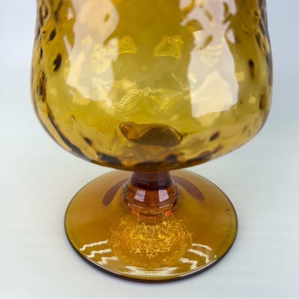Vintage Empoli Amber Optic Glass Vase - Picture 5 of 9